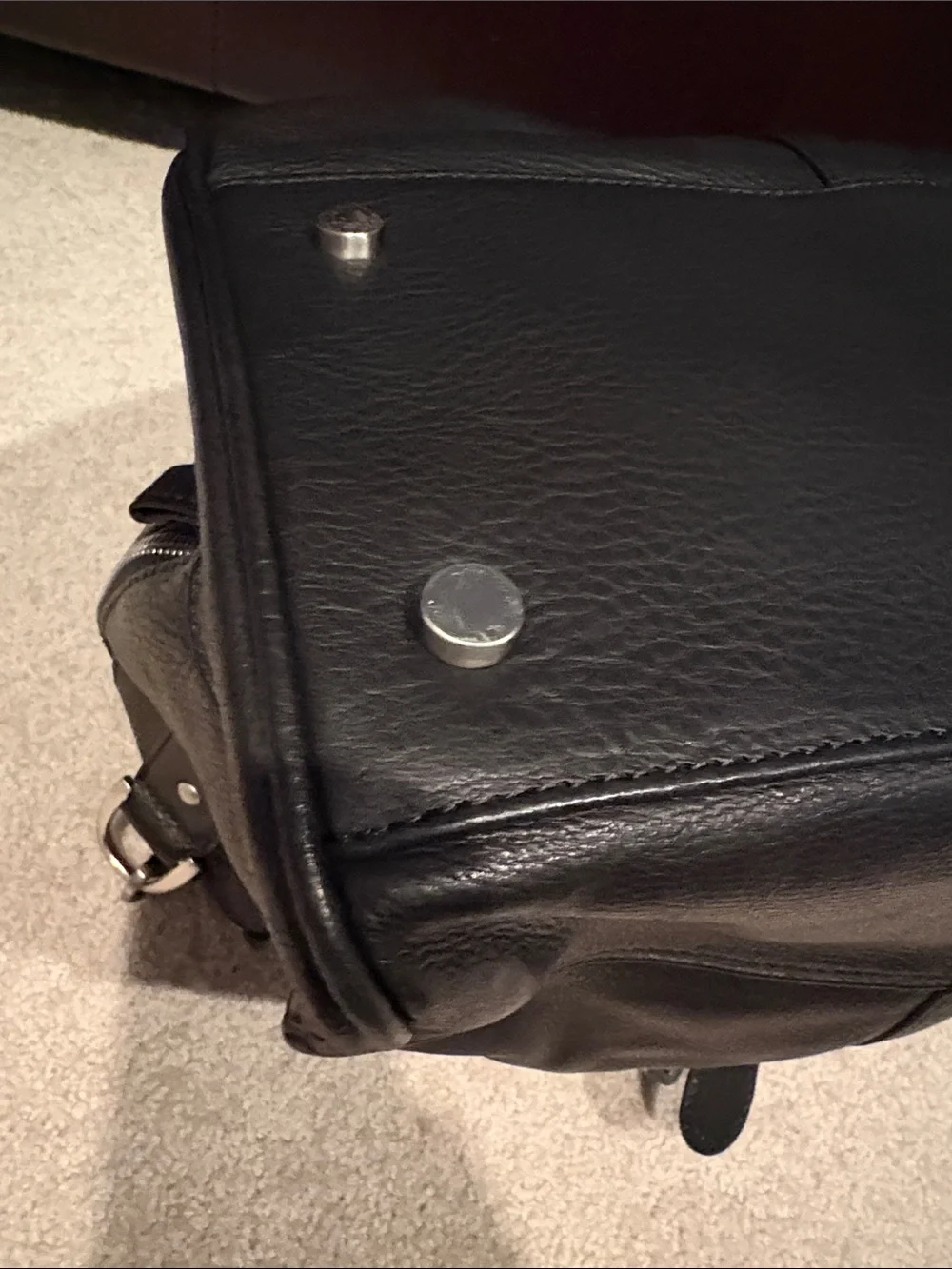 Trafalgar Black leather duffle bag Travel